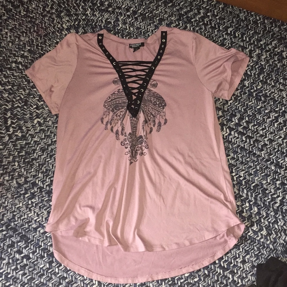 elephant lace up shirt